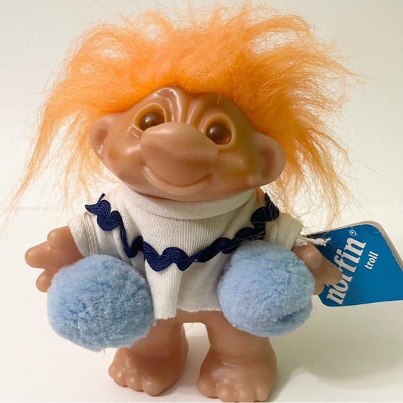 Vtg 1986 Dam Nordic Troll  Orange Hair Troll Doll - Picture 3 of 16